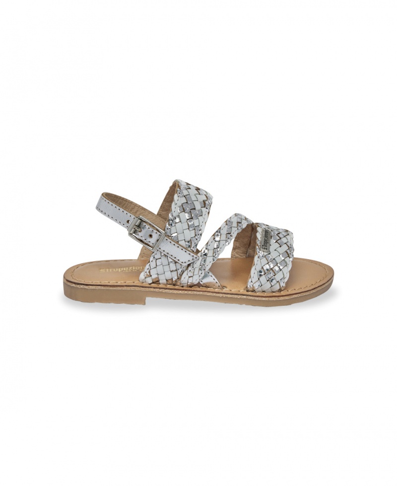 Sandales Les Tropeziennes BAMAKO Blanche Argent Enfant|DVTZ-84900074